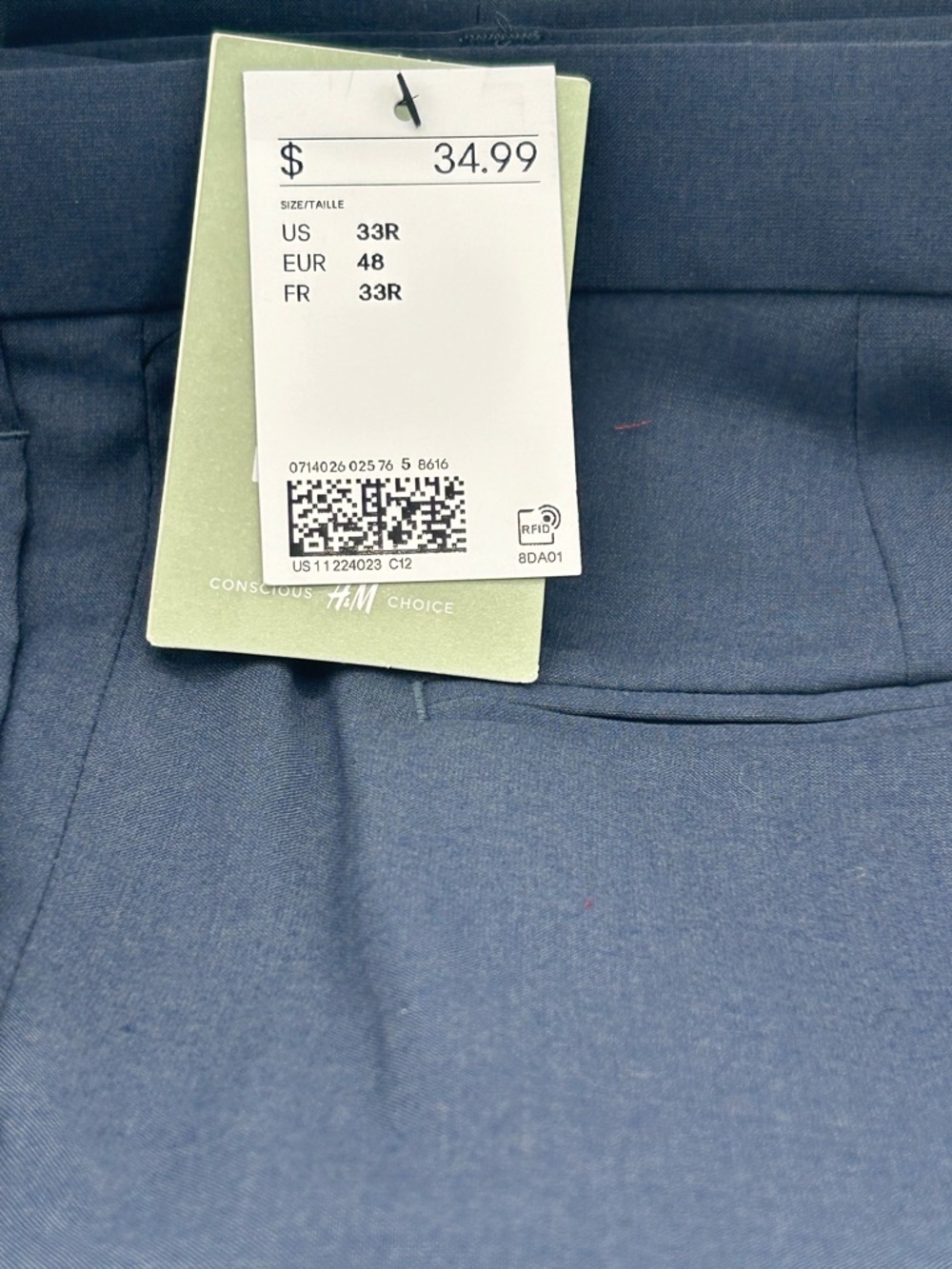 H&M Slate Blue Tailored Dress Pants size 33R